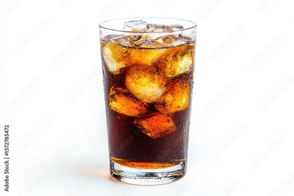 A single serving of soft drink, isolated on a white background A single serving of soft drink, isolated on a white background