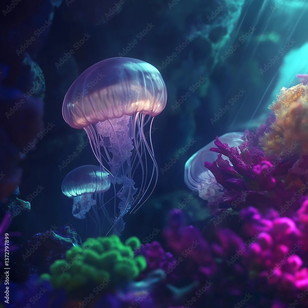 jelly fish in aquarium. jelly fish in aquarium.