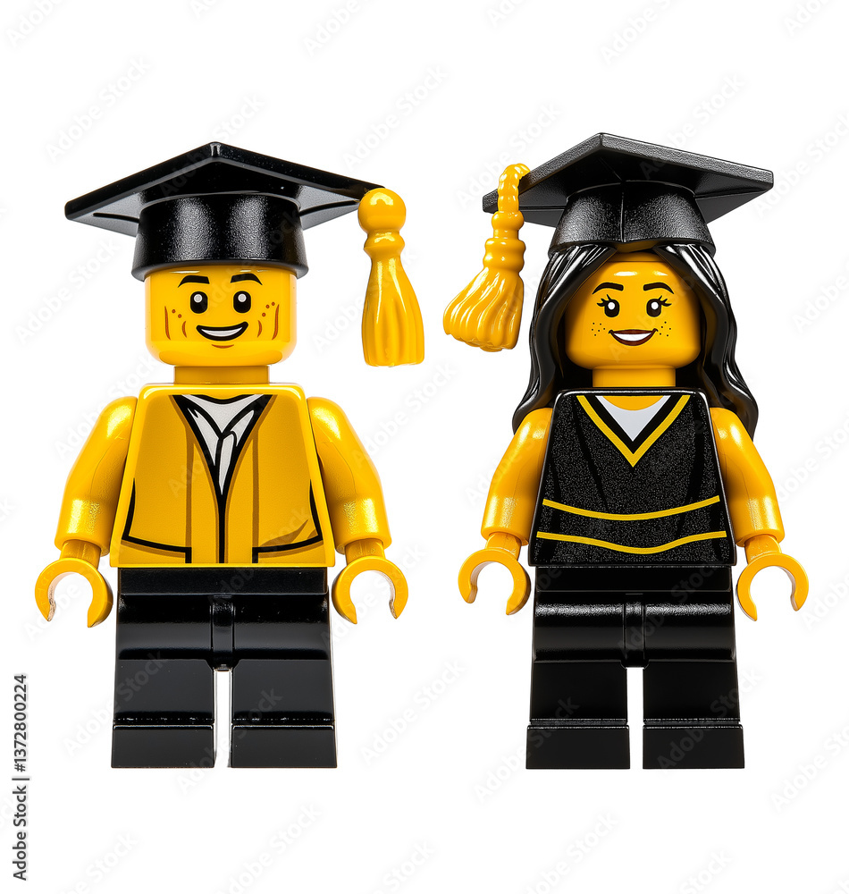Obraz premium Lego figures, graduate student, male and female student