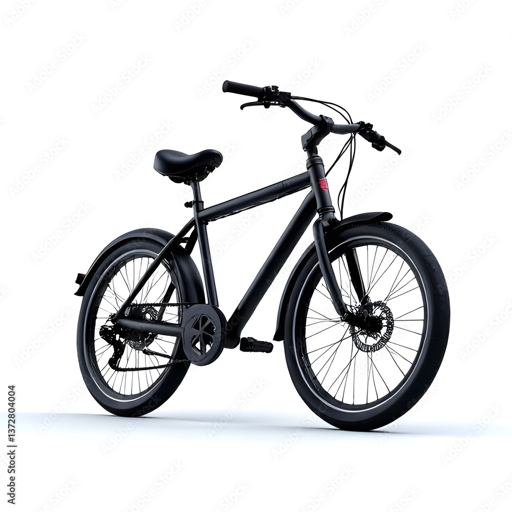 Black Bicycle with Modern Design and High-Performance Features