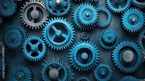 Wallpaper Mural Concept of entrepreneurship represented by gears, symbolizing innovation and startup growth. Torontodigital.ca