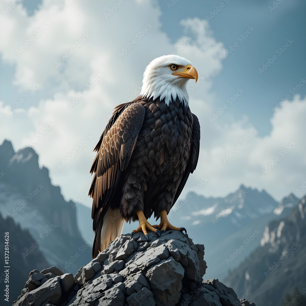Fototapeta premium bald eagle on a branch