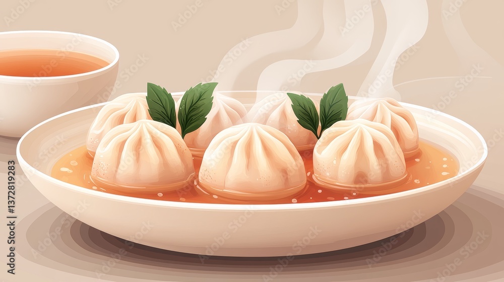 Clean Lines Flat Minimalistic Hot Springs Dumplings Steaming on a Plate Icon Simple Easy Lines Clean Lines Flat Minimalistic Hot Springs Dumplings Steaming on a Plate Icon Simple Easy Lines