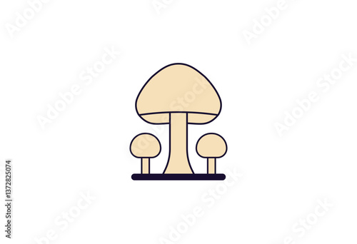 Cartoon mushrooms. Vector illustration, print for background, print on fabric, paper, wallpaper, packaging.	