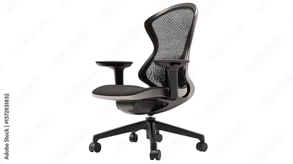 A sleek ergonomic office chair with mesh back, isolated on white background --ar 16:9 A sleek ergonomic office chair with mesh back, isolated on white background --ar 16:9