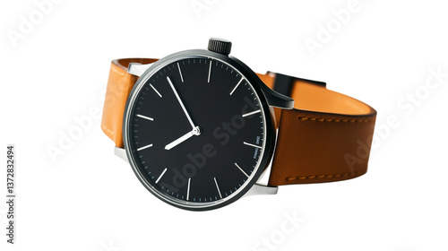 A solar-powered watch with minimalist design, isolated on white background --ar 16:9