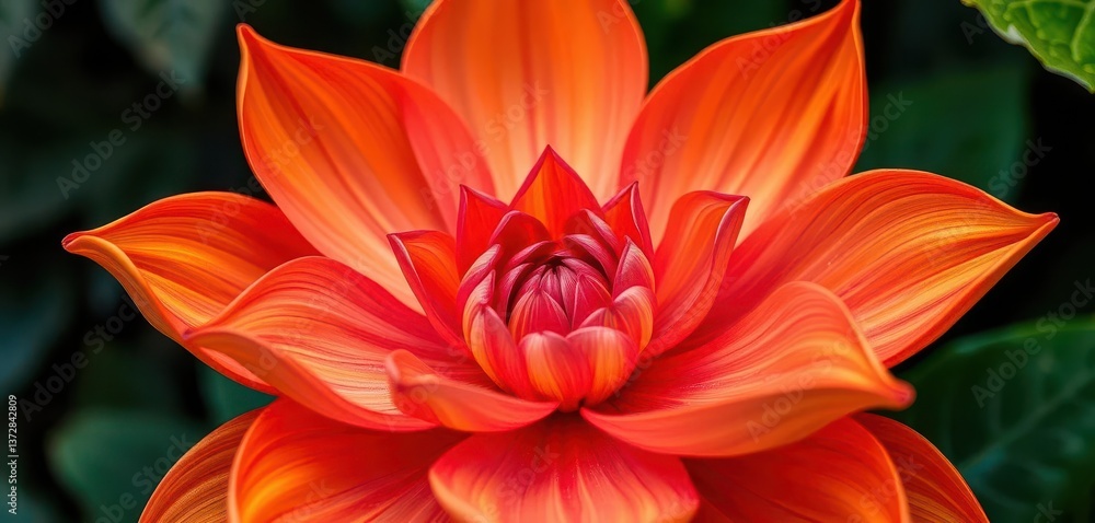 Fototapeta premium Intricate, swirling petals form a stylized bloom, vibrant hues, no stem, digital art, decorative