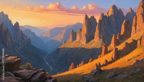 sunset in the mountains