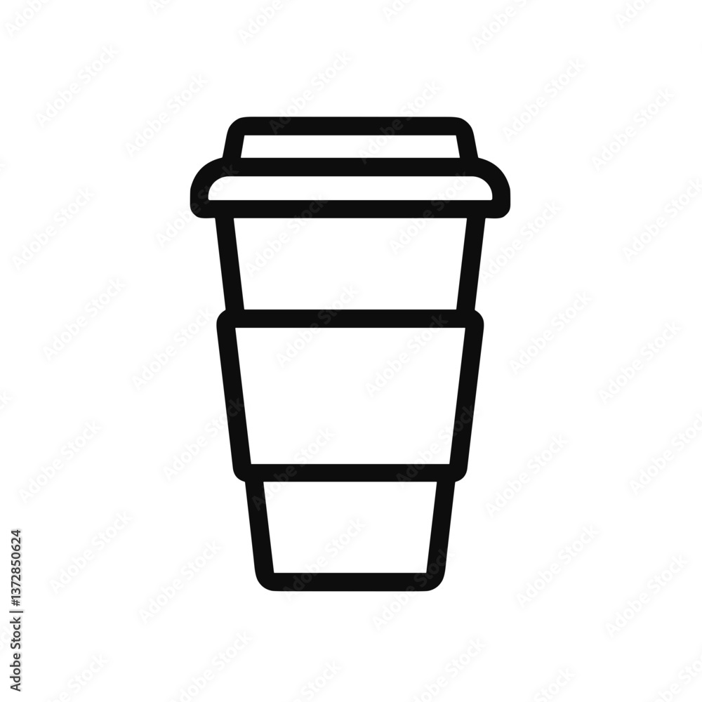 Minimalist travel mug icon with clean lines on transparent background Minimalist travel mug icon with clean lines on transparent background