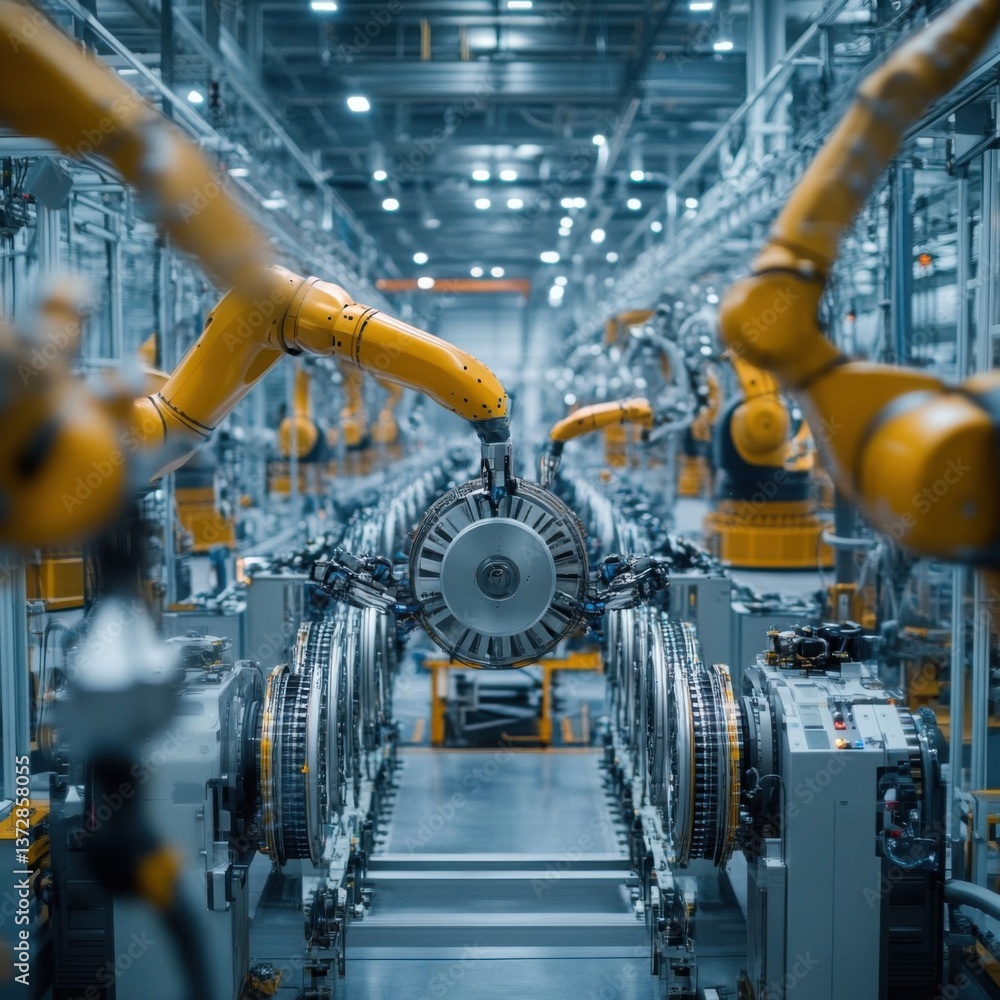 Advanced Robotic Arms in Automated Manufacturing Assembly Line Advanced Robotic Arms in Automated Manufacturing Assembly Line