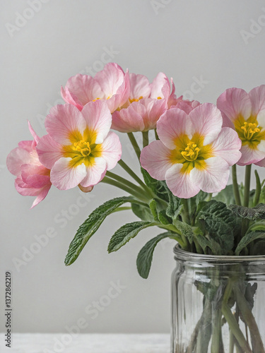 Wallpaper Mural A close-up of a pink primrose flower cluster Torontodigital.ca