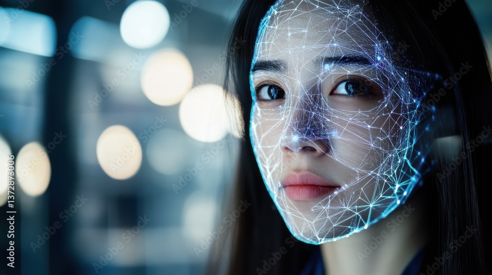 An AI engineer developing machine learning models for facial recognition in healthcare, high-tech hospital with live patient data feeds, High-tech style An AI engineer developing machine learning models for facial recognition in healthcare, high-tech hospital with live patient data feeds, High-tech style