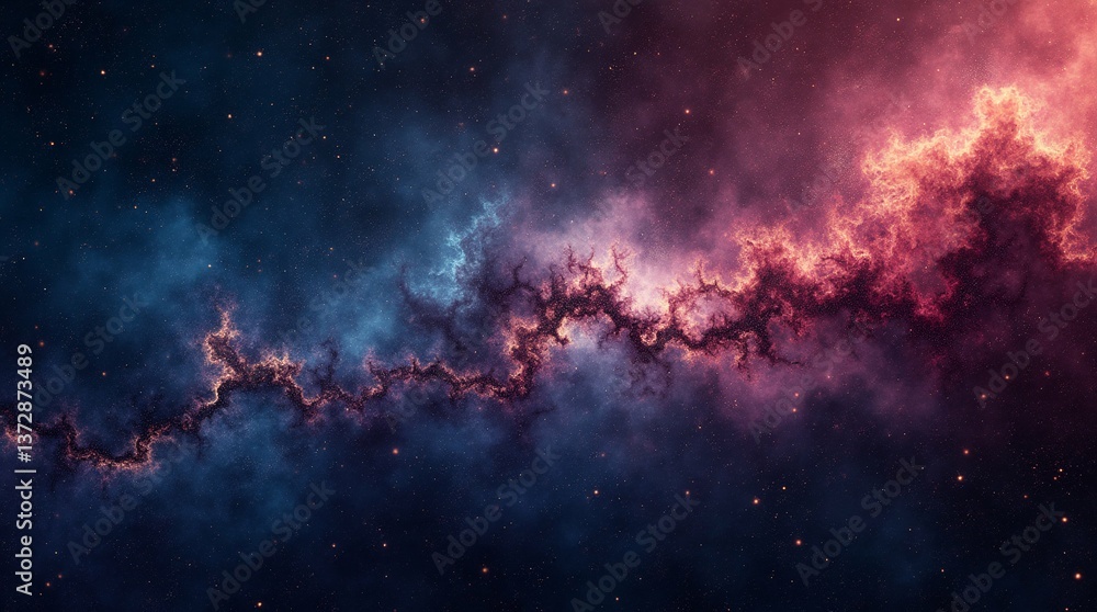 Fototapeta premium Deep space, filled with glowing clouds of gas and dust.