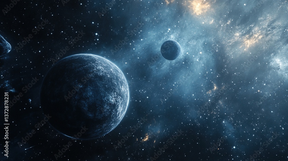 Obraz premium Cosmic vista of planets in deep space