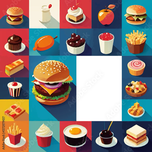 fast food diner restaurat menu template with withe area for insertion