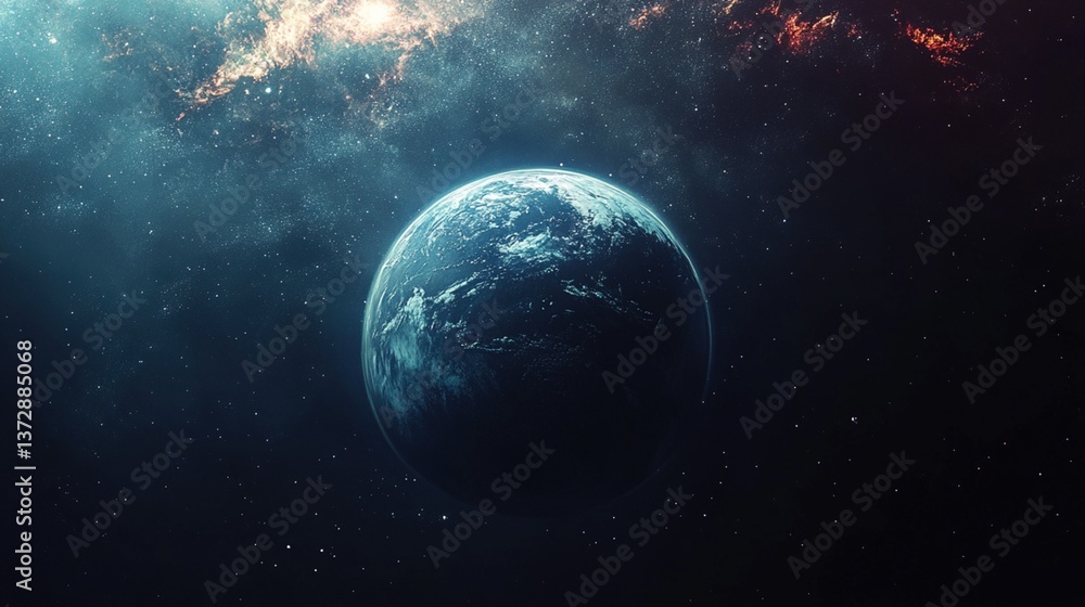 Obraz premium Earth in the cosmos, a celestial view