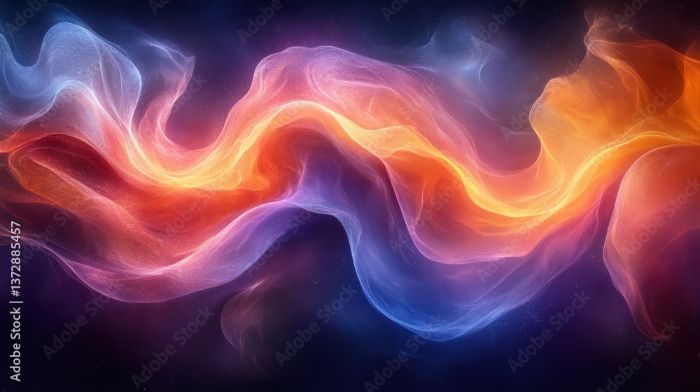 Fototapeta premium Abstract Colorful Light Flow with Waves in Dark Background