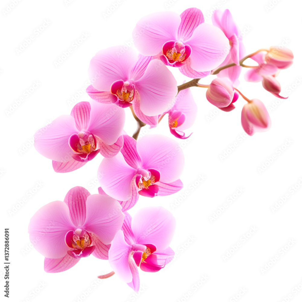 Pink Orchid Flowers Blooming Beautifully on Black Background Pink Orchid Flowers Blooming Beautifully on Black Background
