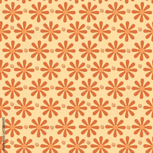 blooming marigolds scattered on a seamless background. floral geometric print. cute daisies