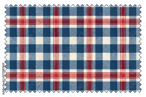 Folded red white and blue plaid blanket for warmth and comfort.