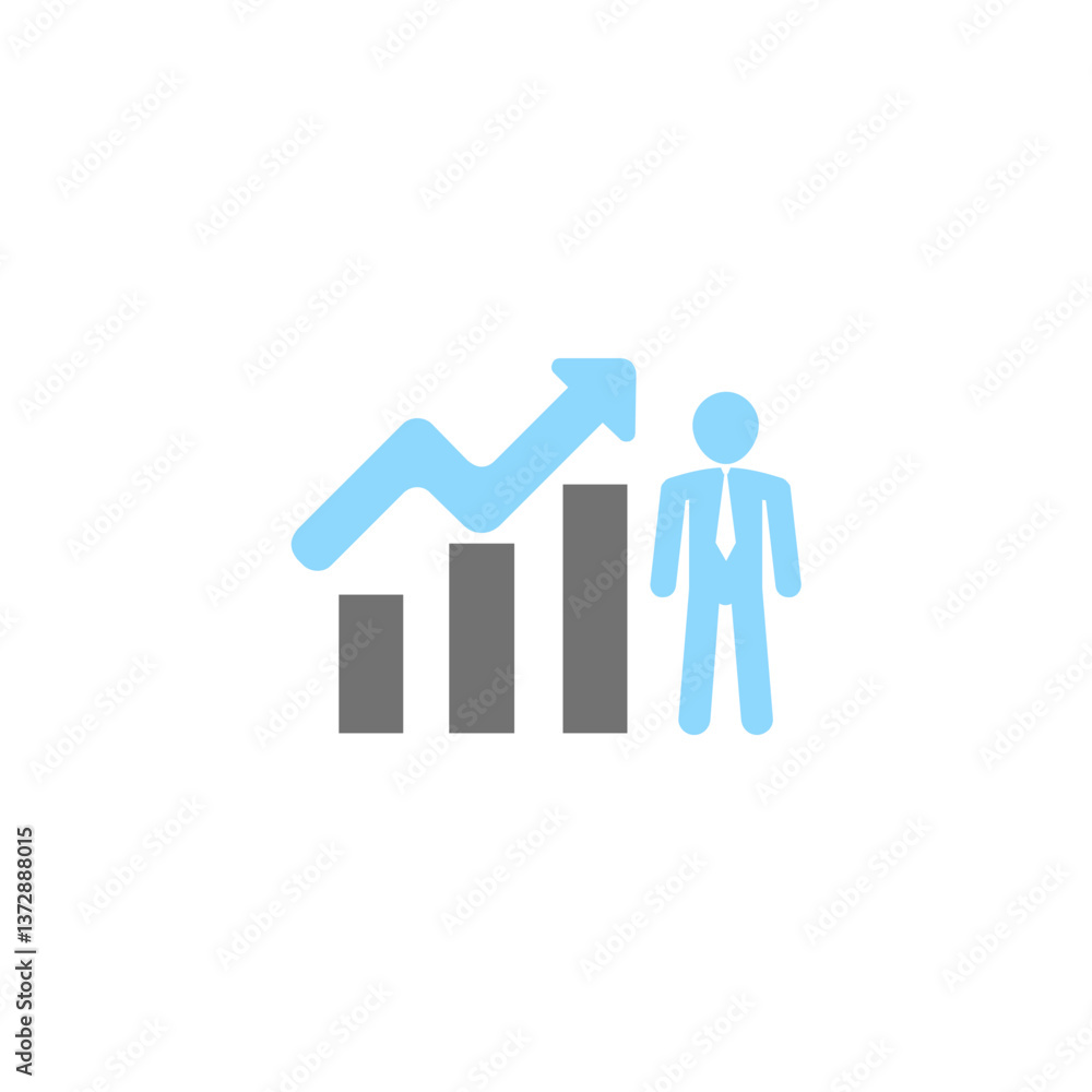 Minimalist Illustration of a business graph Minimalist Illustration of a business graph