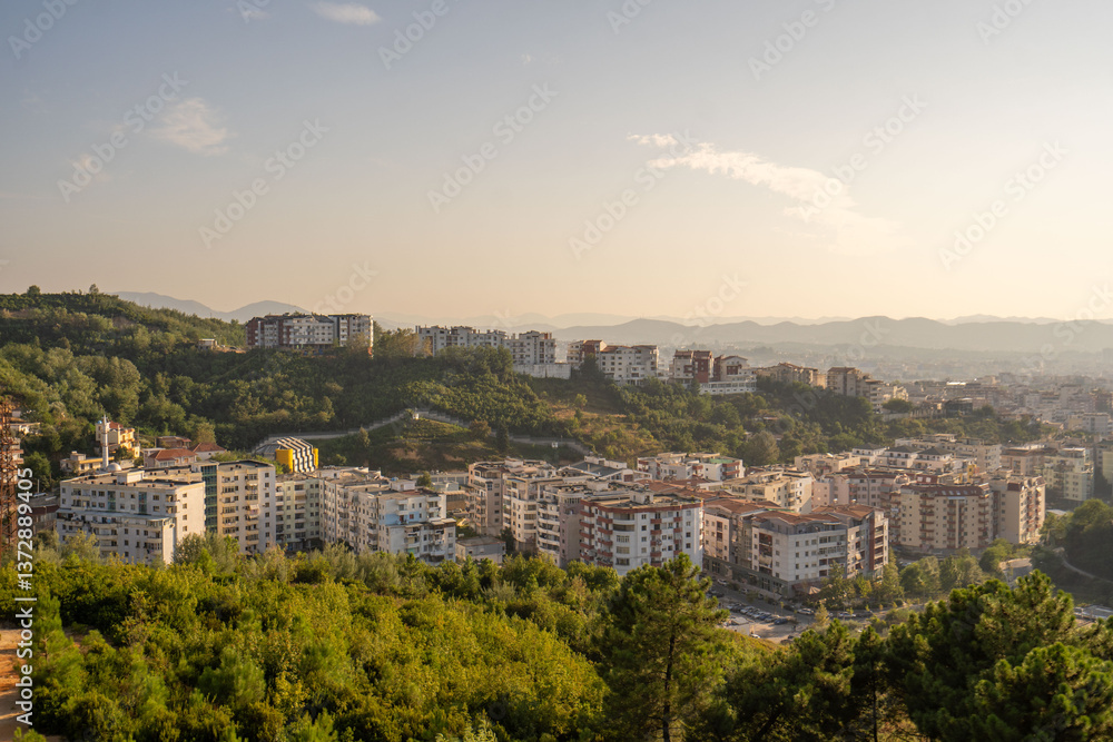 Fototapeta premium Elevated view of Tirana Albania