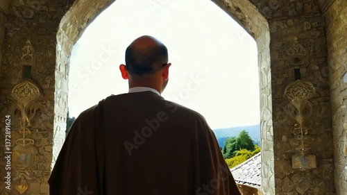 a man in a church