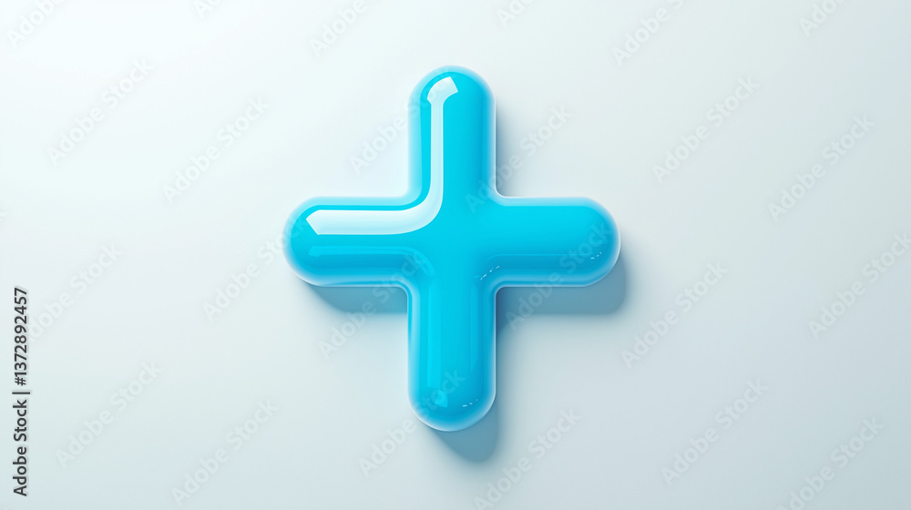Obraz premium Framed against a backdrop of a blue cross on a white background.