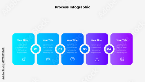 Step-by-Step Business Process Infographic with Modern Gradient Design