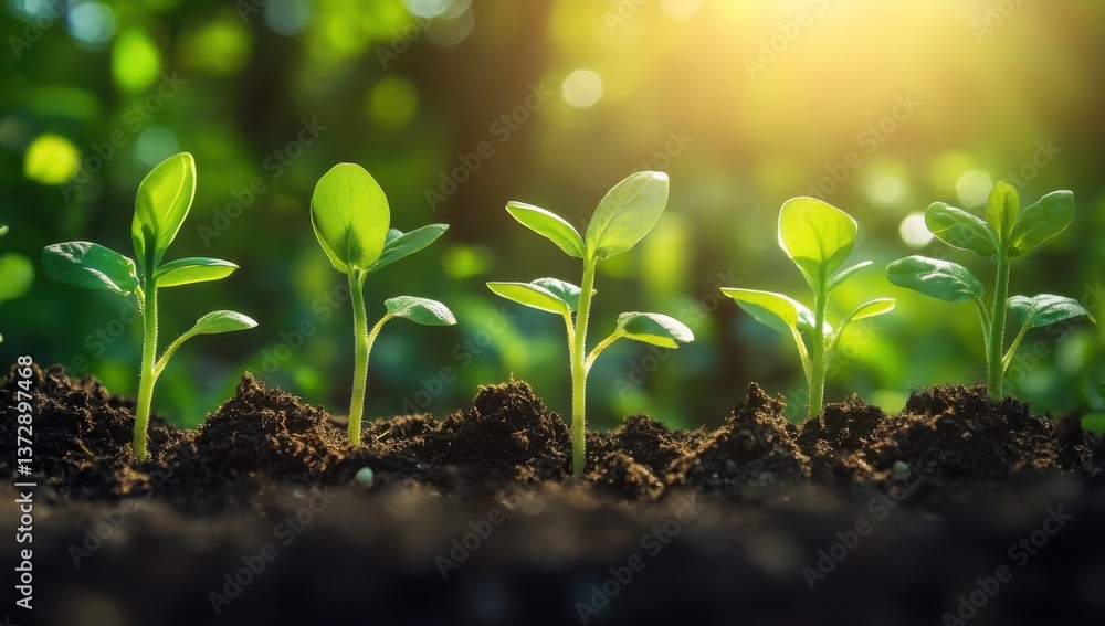 Soybean plants growing in a farm with lush green leaves Soybean plants growing in a farm with lush green leaves