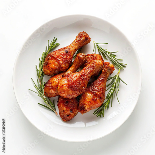 Golden-Brown Roasted Chicken Drumsticks with Fresh Rosemary – Gourmet Stock Photo