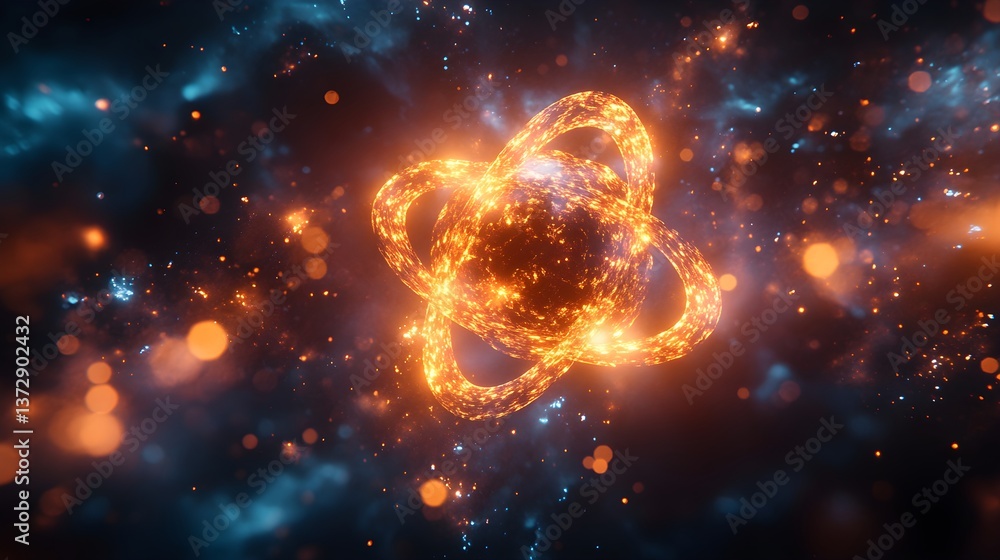 Obraz premium Artistic interpretation of particle interactions and quantum foam in a vibrant subatomic realm, exploring movement and abstract beauty