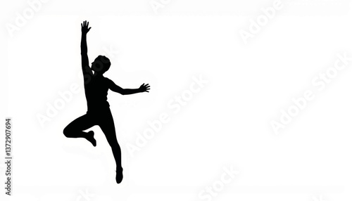 Dancer performing an expressive leap against a minimalist backdrop