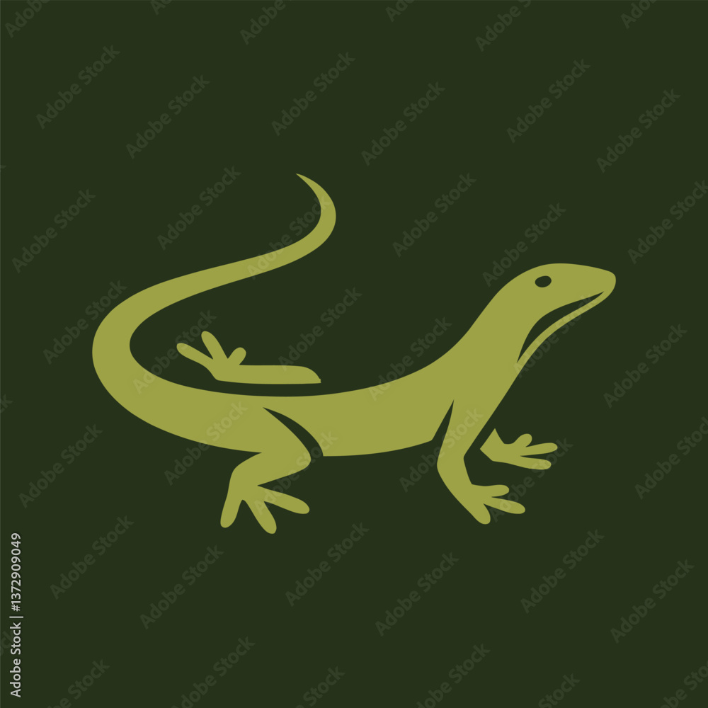 Naklejka premium lizard on a black background
