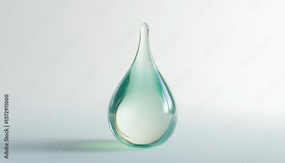 White Rendering Of Cosmetic Essence Oil Liquid Drop With Molecule: A Captivating Visual Presentation Of A Beauty Product. White Rendering Of Cosmetic Essence Oil Liquid Drop With Molecule: A Captivating Visual Presentation Of A Beauty Product.