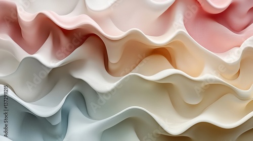 Elegant Waves of Soft Pastel Colors Flowing in Abstract Design