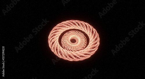 Abstract glowing orange spiral with a dynamic, cosmic-like energy.