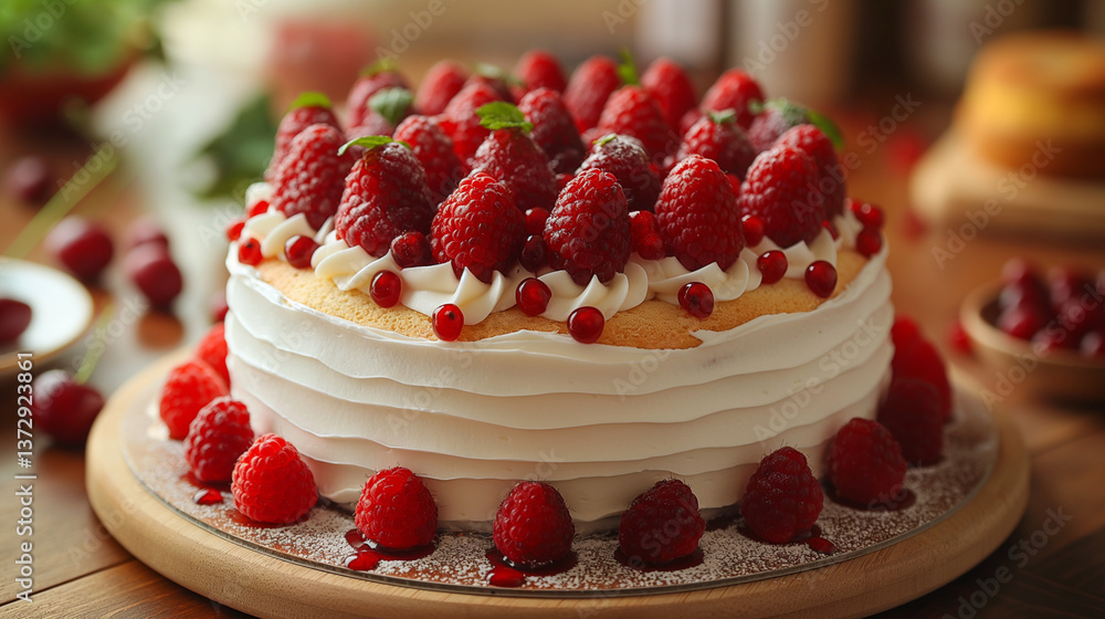Delicious Raspberry Cream Cake – Elegant Dessert Perfection Delicious Raspberry Cream Cake – Elegant Dessert Perfection