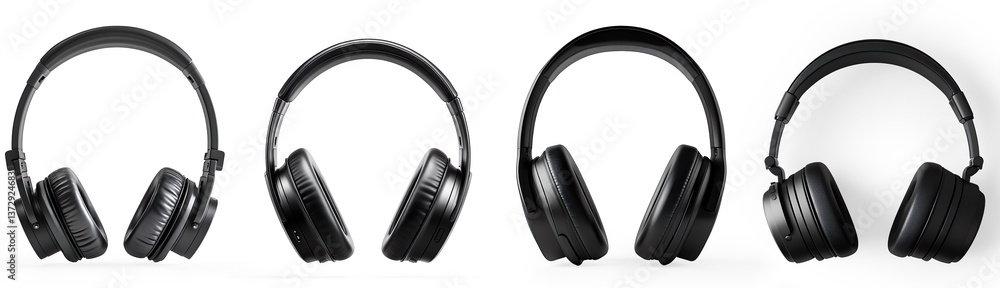 Orange Wireless Headphones on a Transparent Background Orange Wireless Headphones on a Transparent Background