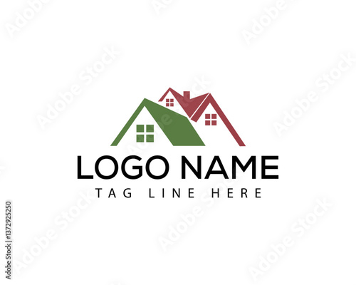 Abstract Illustration of house building  work mark real estate graphic vector House logo Logo design.