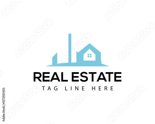 Abstract Illustration of house building  work mark real estate graphic vector House logo Logo design.