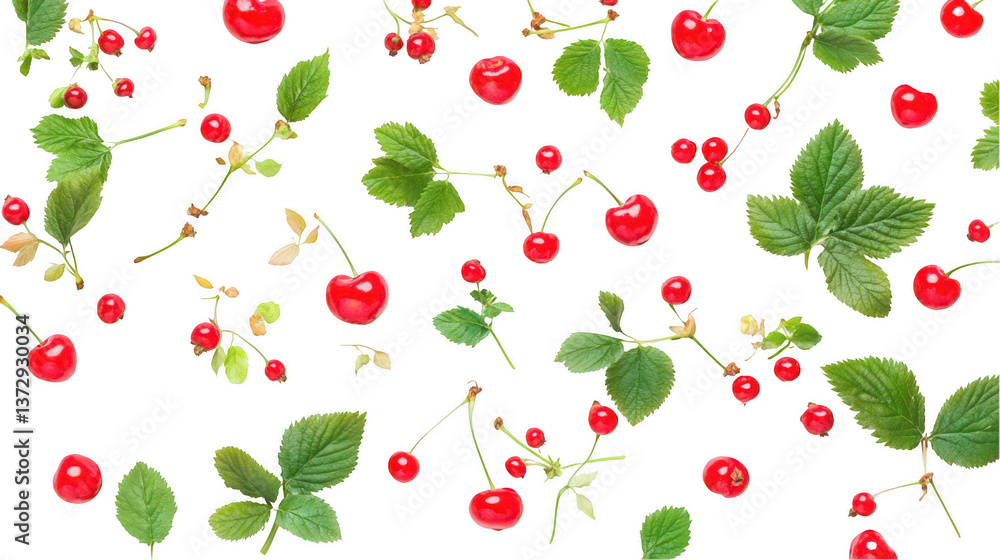 Pile of fresh red berries with green leaves, png
Pile of fresh red berries with green leaves, png