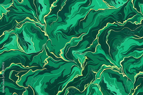 Green marble seamless premium background. Vector illustration.