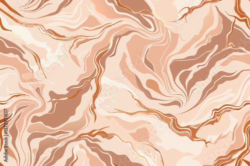 Golden pink marble seamless premium background. Vector illustration.