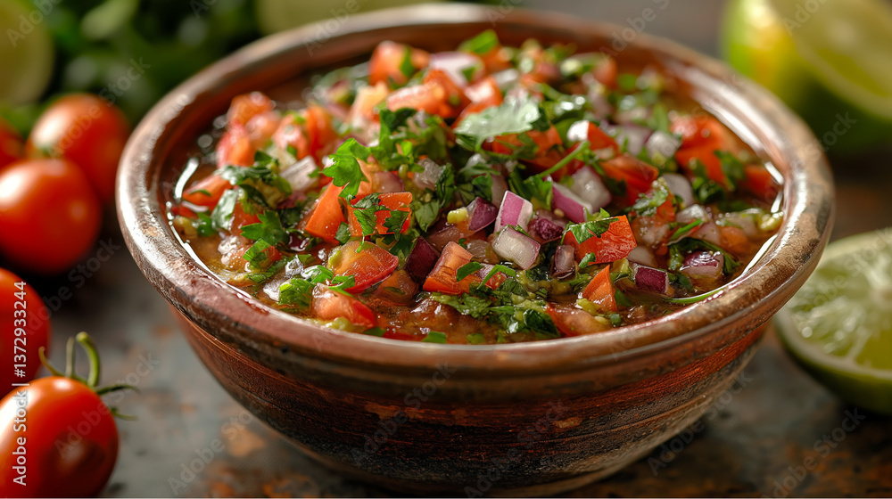 Authentic Fresh Pico de Gallo Salsa with Tomatoes and Cilantro Authentic Fresh Pico de Gallo Salsa with Tomatoes and Cilantro