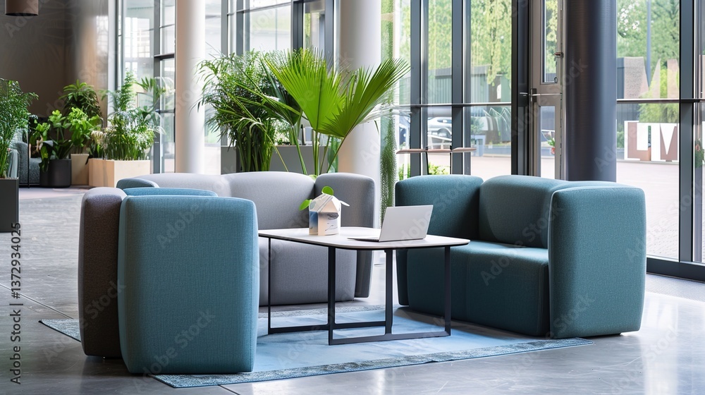 Fototapeta premium Independent Office Space: Your Private, Tailored Work Sanctuary Blending Comfort, Productivity and Style
