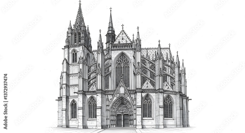 Gothic Cathedral Illustration Gothic Cathedral Illustration