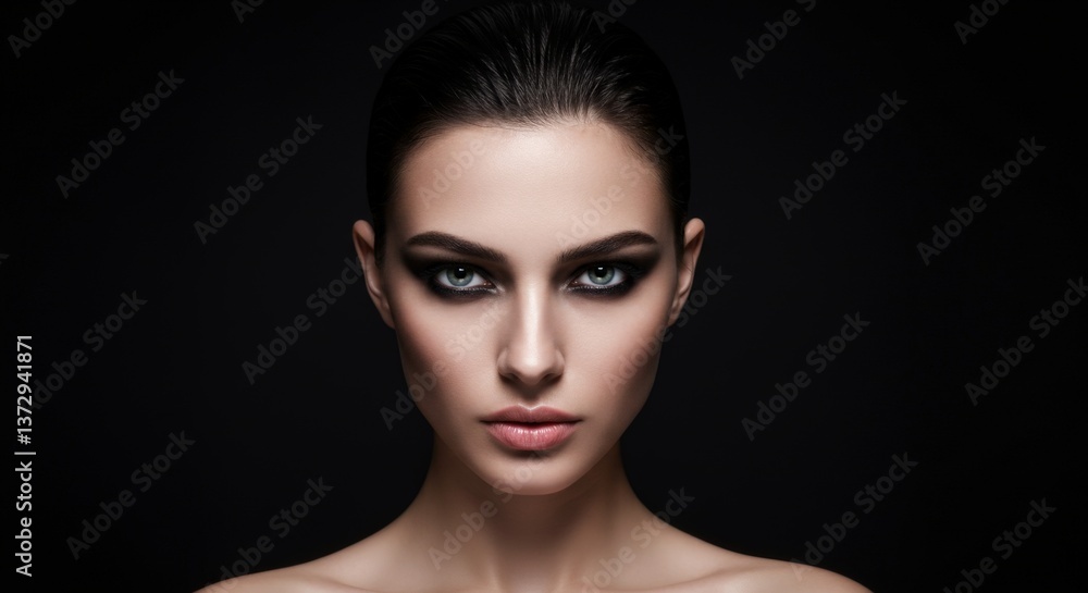 Stunning Woman with Dramatic Makeup Stunning Woman with Dramatic Makeup