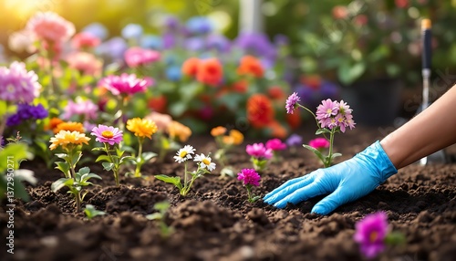 Walking outdoors in a garden or park during different seasons