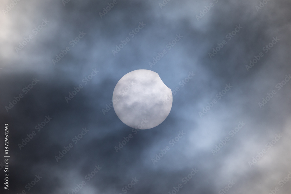 Partial solar eclipse in Galicia, Spain